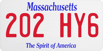 MA license plate 202HY6