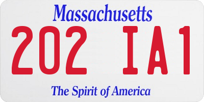 MA license plate 202IA1