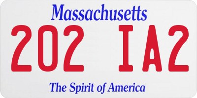 MA license plate 202IA2