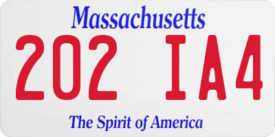 MA license plate 202IA4