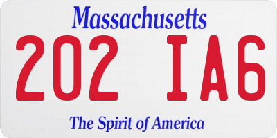 MA license plate 202IA6