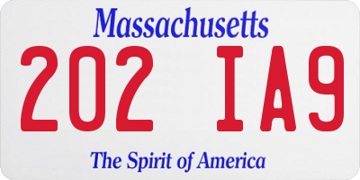 MA license plate 202IA9