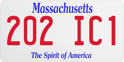 MA license plate 202IC1