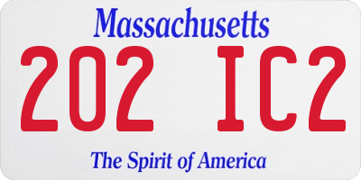 MA license plate 202IC2