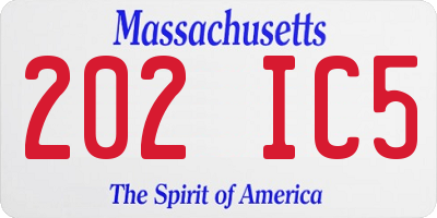 MA license plate 202IC5