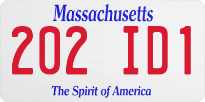 MA license plate 202ID1