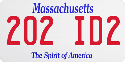 MA license plate 202ID2