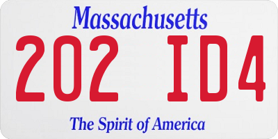 MA license plate 202ID4
