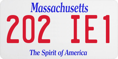 MA license plate 202IE1