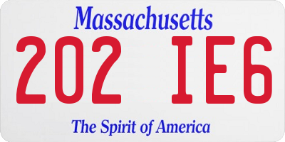 MA license plate 202IE6