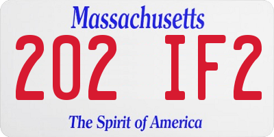 MA license plate 202IF2