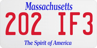 MA license plate 202IF3