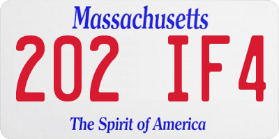 MA license plate 202IF4