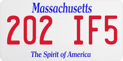 MA license plate 202IF5