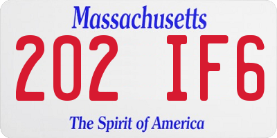 MA license plate 202IF6