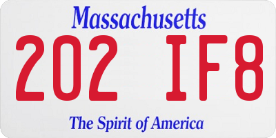 MA license plate 202IF8