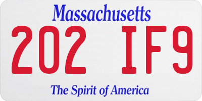 MA license plate 202IF9