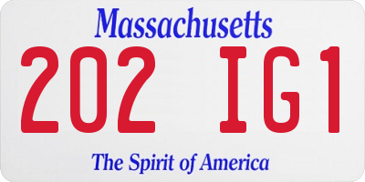 MA license plate 202IG1