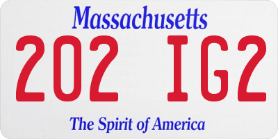 MA license plate 202IG2