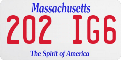 MA license plate 202IG6