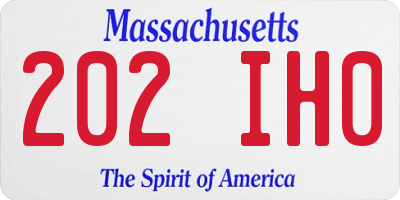 MA license plate 202IH0