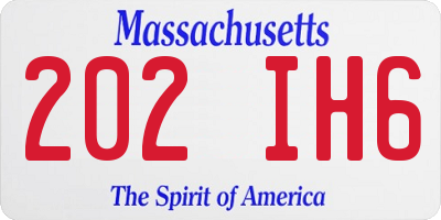 MA license plate 202IH6