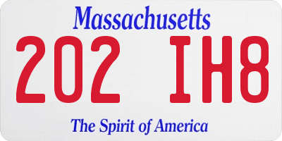 MA license plate 202IH8
