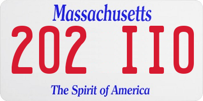 MA license plate 202II0