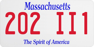 MA license plate 202II1
