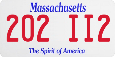 MA license plate 202II2
