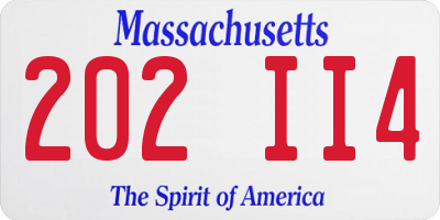 MA license plate 202II4
