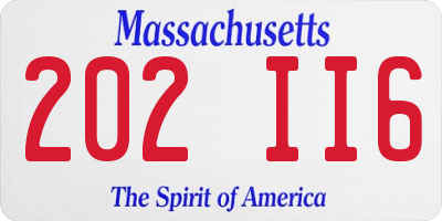 MA license plate 202II6