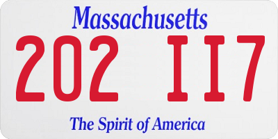 MA license plate 202II7