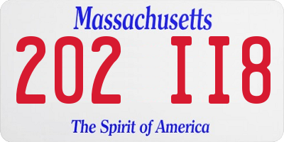 MA license plate 202II8