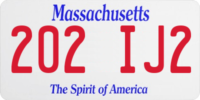 MA license plate 202IJ2