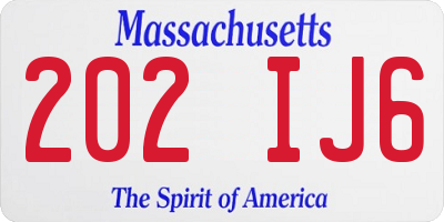 MA license plate 202IJ6