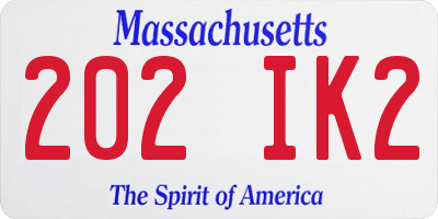 MA license plate 202IK2