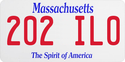 MA license plate 202IL0