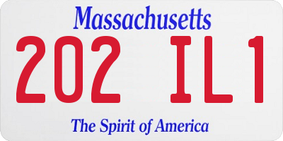 MA license plate 202IL1