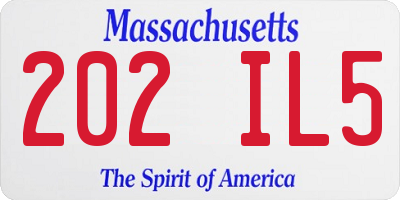 MA license plate 202IL5