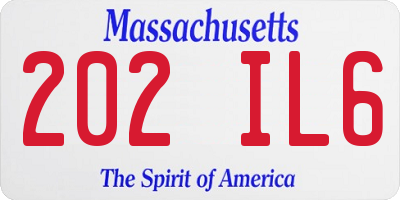 MA license plate 202IL6