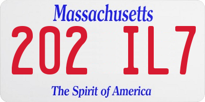 MA license plate 202IL7