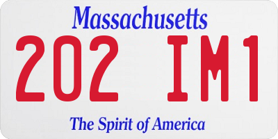 MA license plate 202IM1