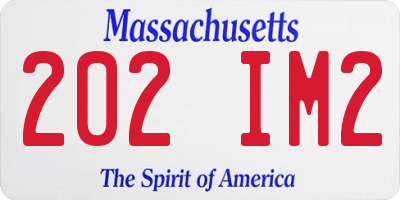 MA license plate 202IM2