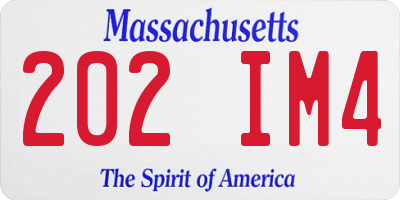 MA license plate 202IM4