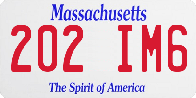 MA license plate 202IM6