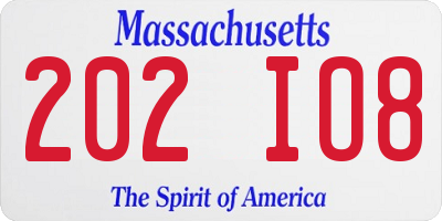 MA license plate 202IO8