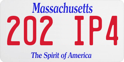 MA license plate 202IP4
