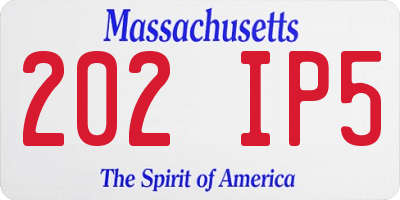 MA license plate 202IP5