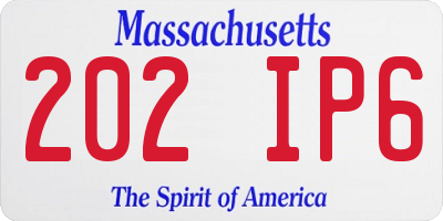 MA license plate 202IP6